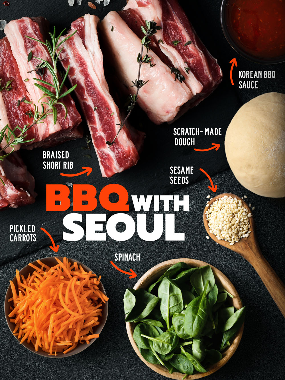 Fresh ingredients at California Bun restaurant in Moorpark